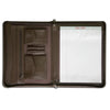 Deluxe Brown Leather Padfolio with Zipper