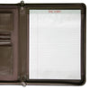 Deluxe Brown Leather Padfolio with Zipper