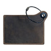 Travelers Envy Leather Luggage Tag with Metal Cable-Bomber Brown