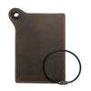 Travelers Envy Leather Luggage Tag with Metal Cable-Bomber Brown