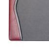 Gray and red leather-bound book corner on a white background