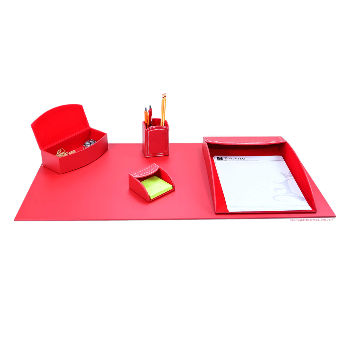 Red Desk Accessory Set Home/Office 5pc Red Desk Accessory Set – The Elegant Office
