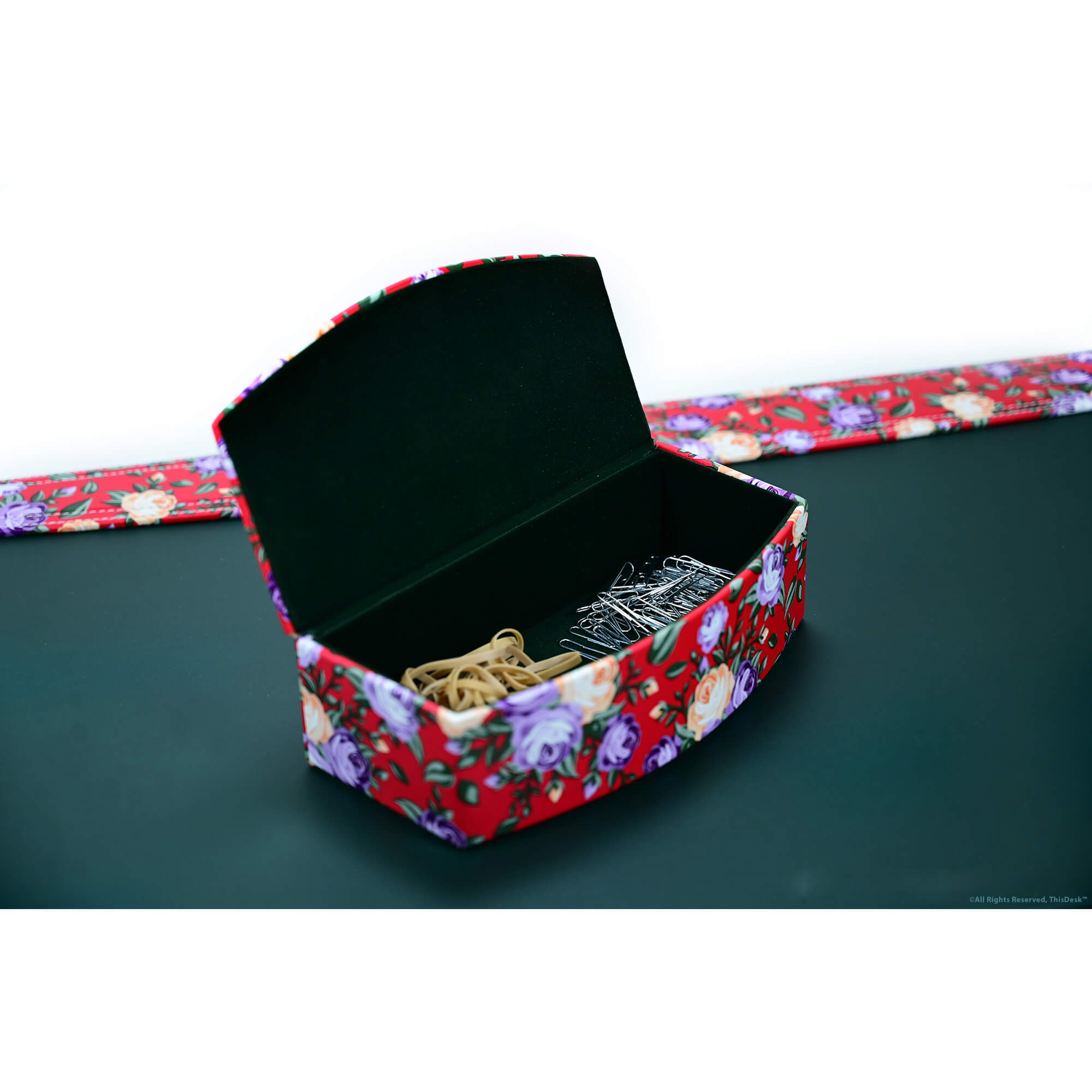 Red Desk Accessory Set Home/Office 5pc Desk Accessory Set - Floral Red – The Elegant Office