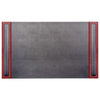 Leather desk pad with red border on a white background