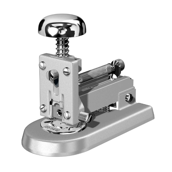 El Casco Chrome and Gray Desk Stapler