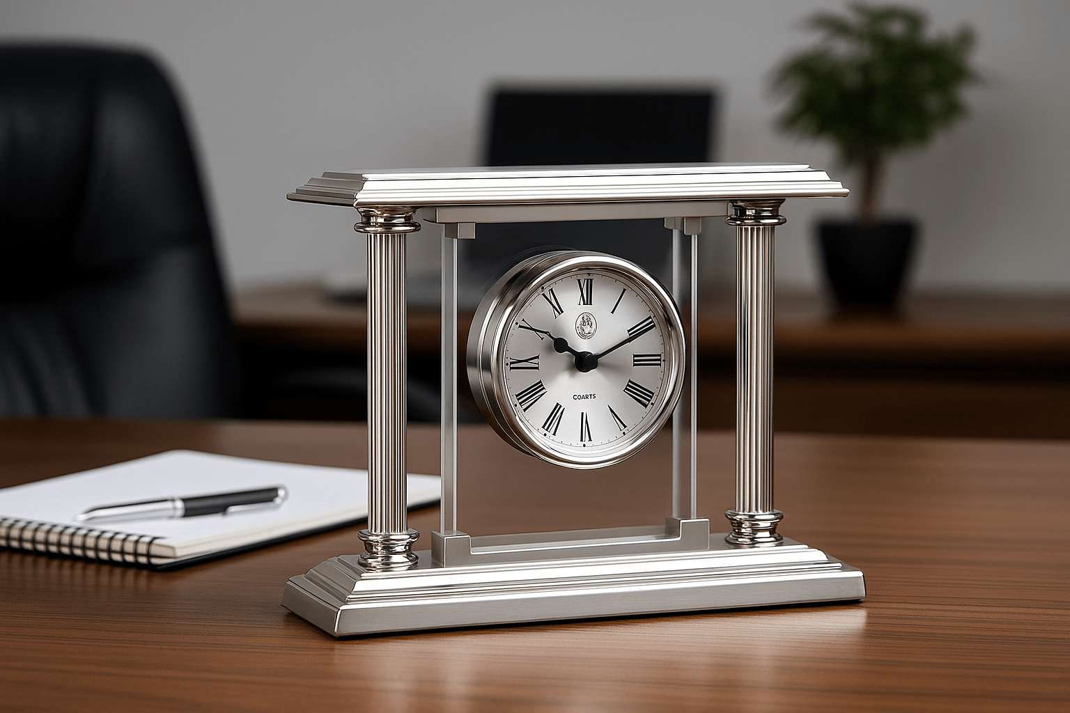 El Casco Chrome Plated Desk Clock