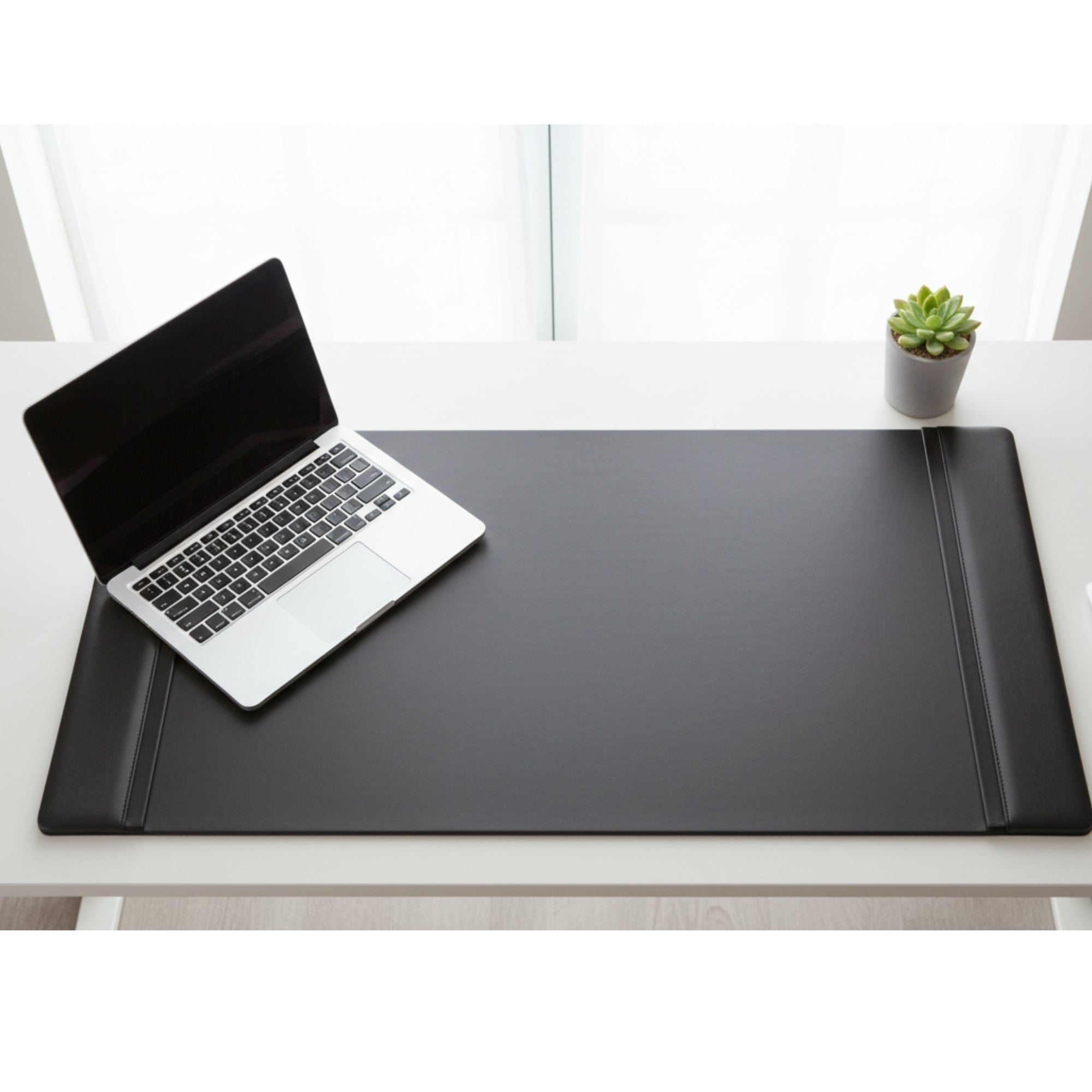 Black Leather Desk Pad, 34 x 20