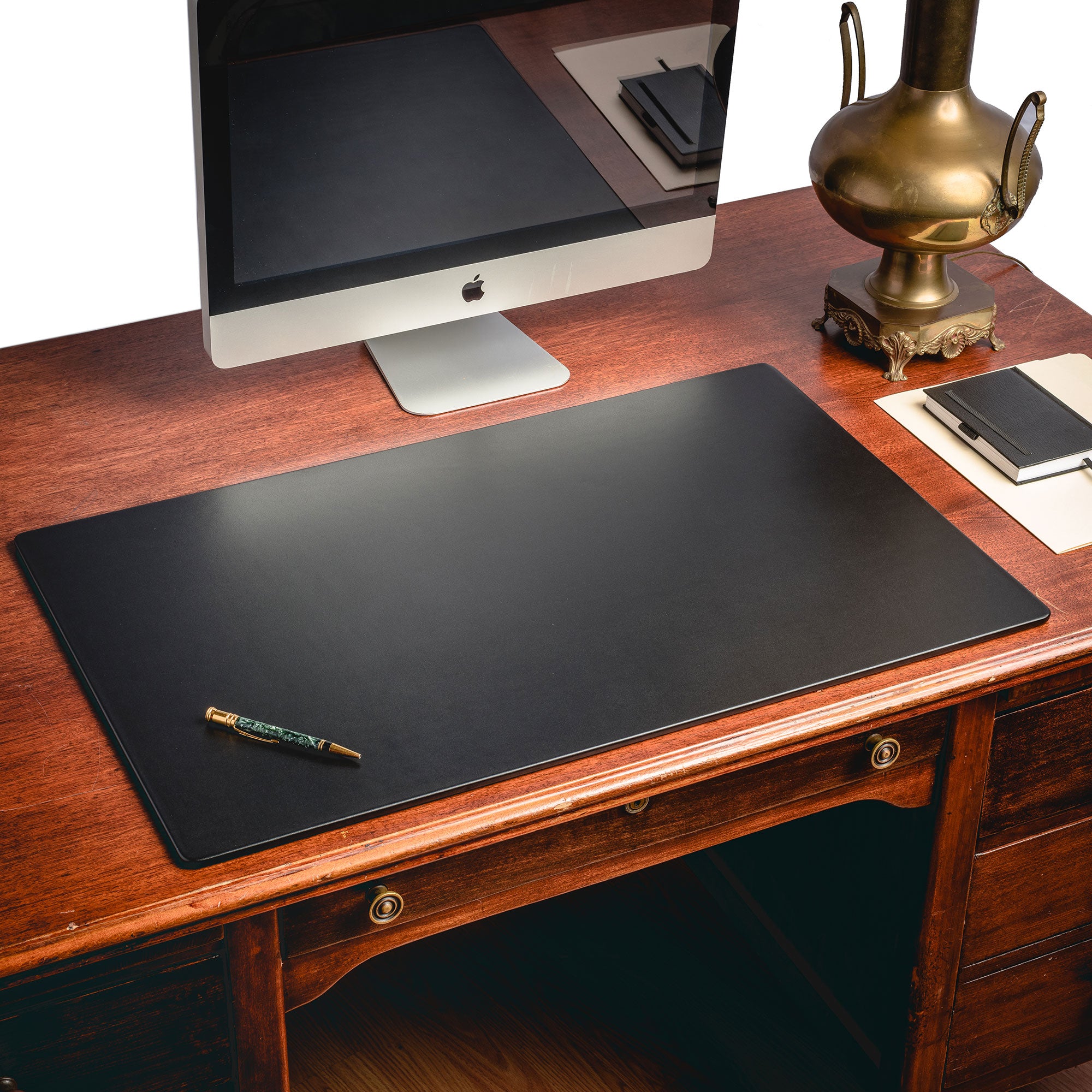 Black Leather Desk Pad w/out Rails, 34 x 20