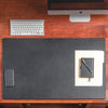Black Leather Desk Pad w/out Rails, 34 x 20