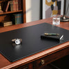 Black Leather Desk Pad w/out Rails, 34 x 20