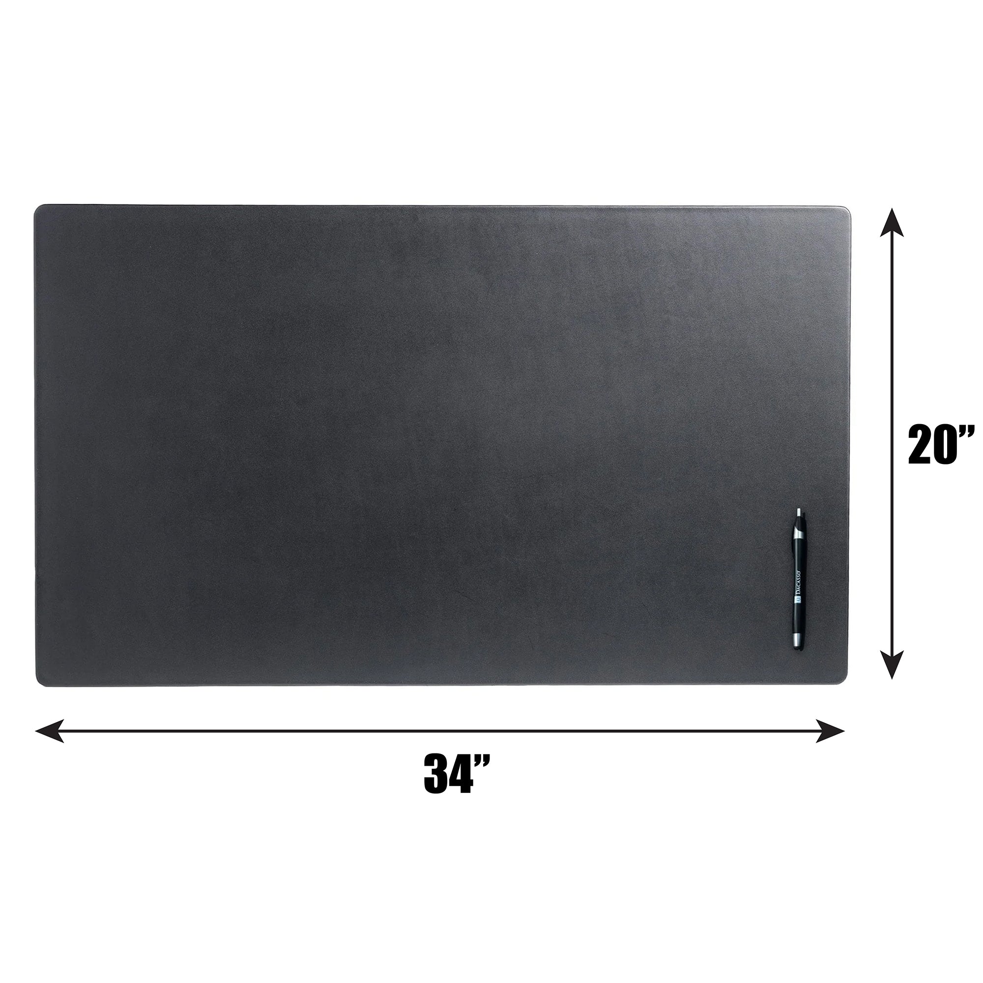 Black Leather Desk Pad w/out Rails, 34 x 20