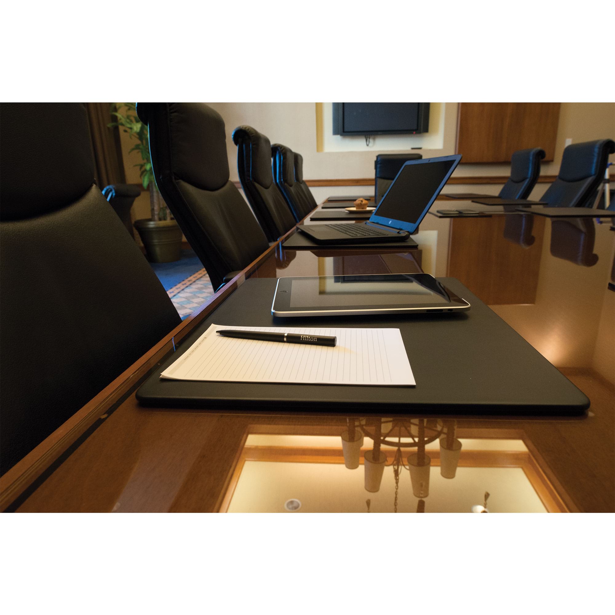 Black Leatherette Conference Table Pad, 17 x 14
