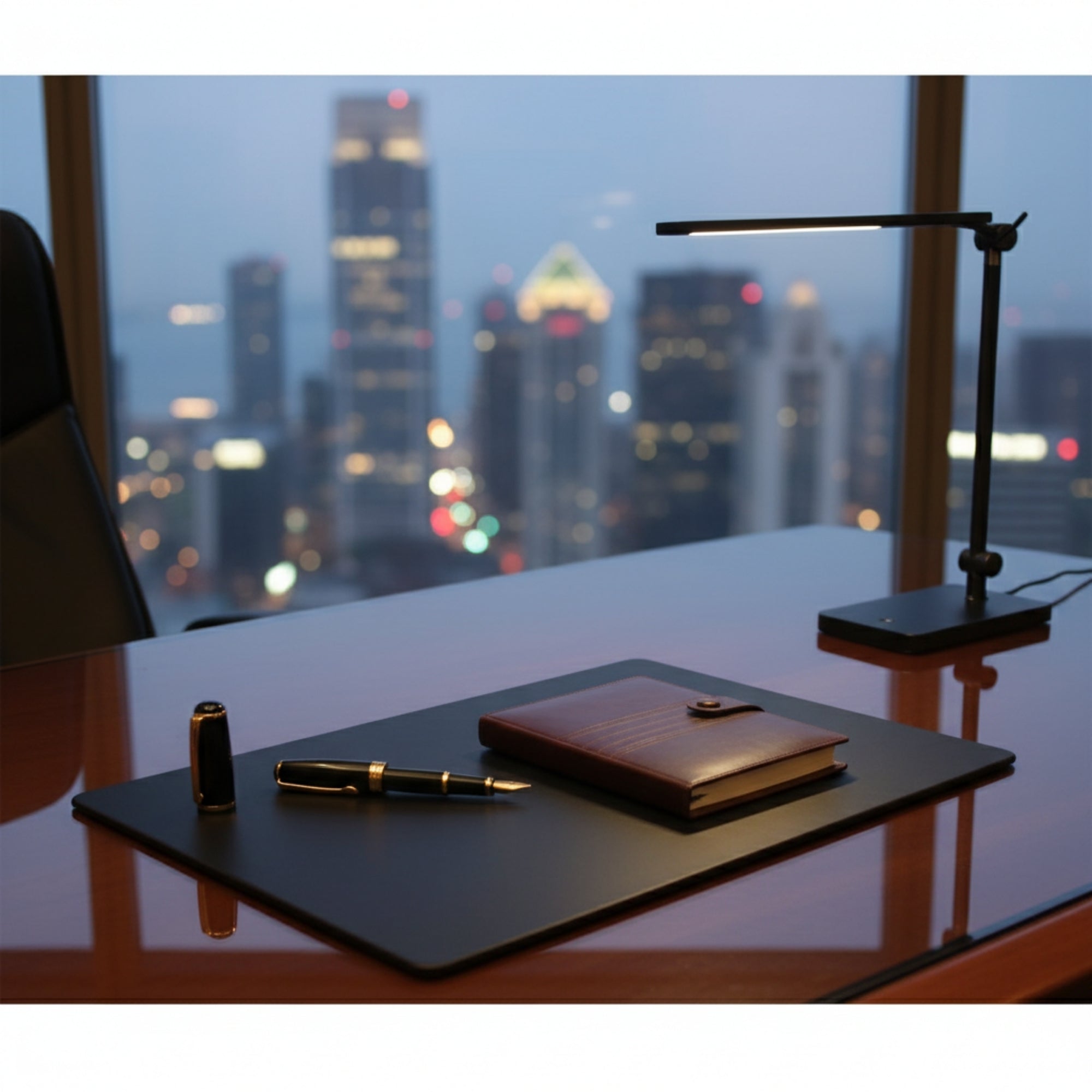 Black Leatherette Conference Table Pad, 17 x 14