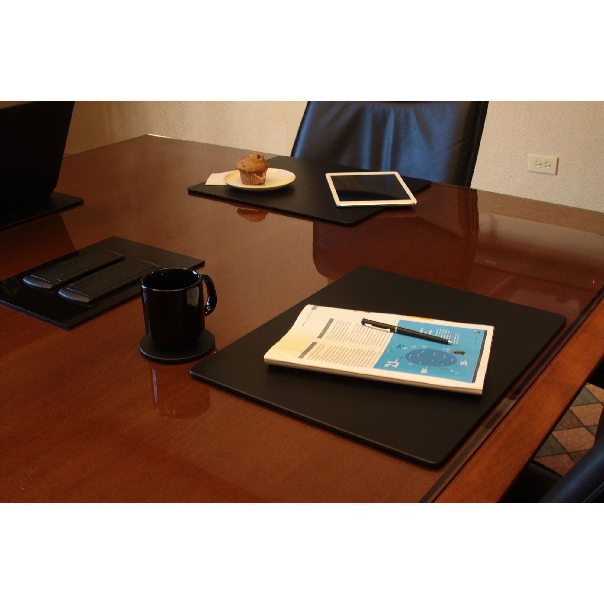 Black Leatherette Conference Table Pad, 17 x 14