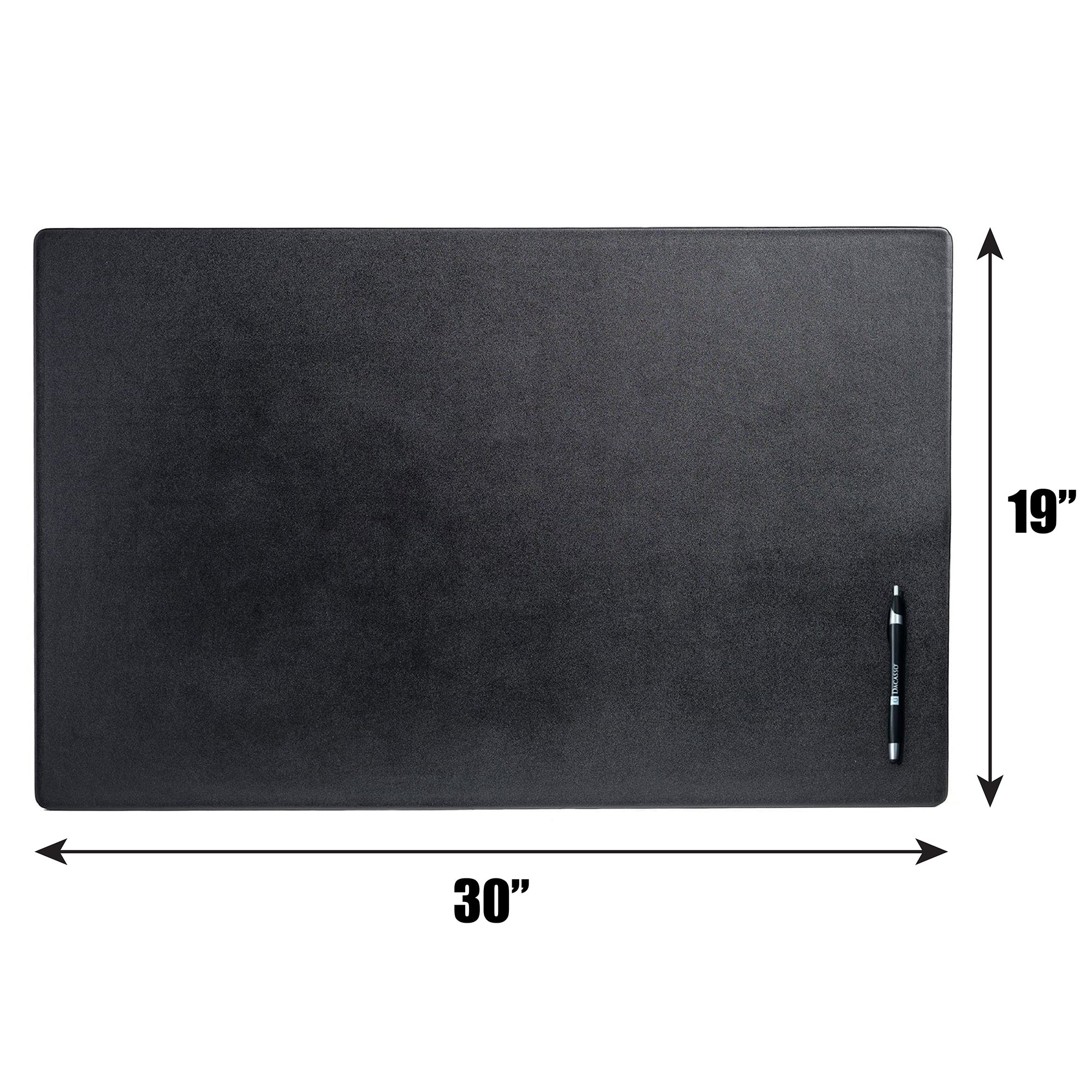 Classic Black Leather Desk Pad w/out Rails, 30 x 19