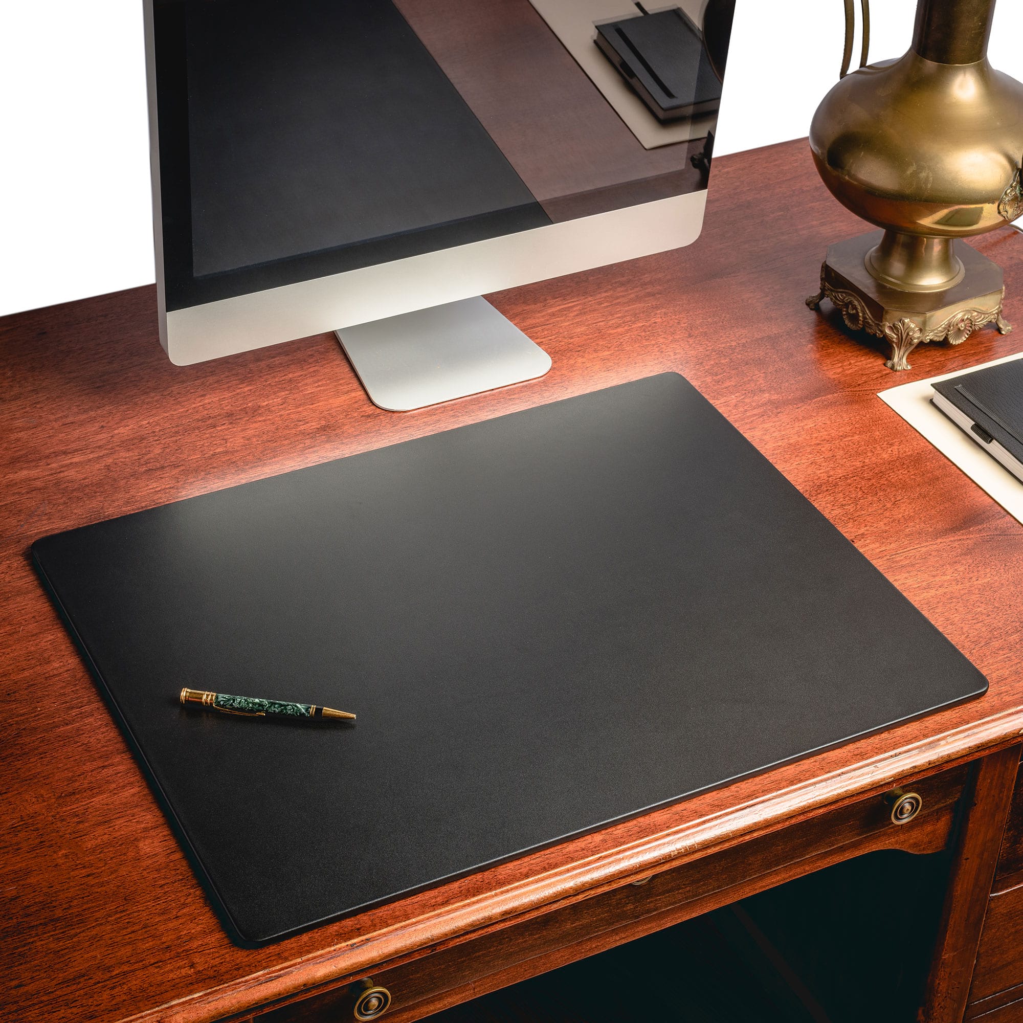 Classic Black Leather 24 x 19 Desk Mat without Rails