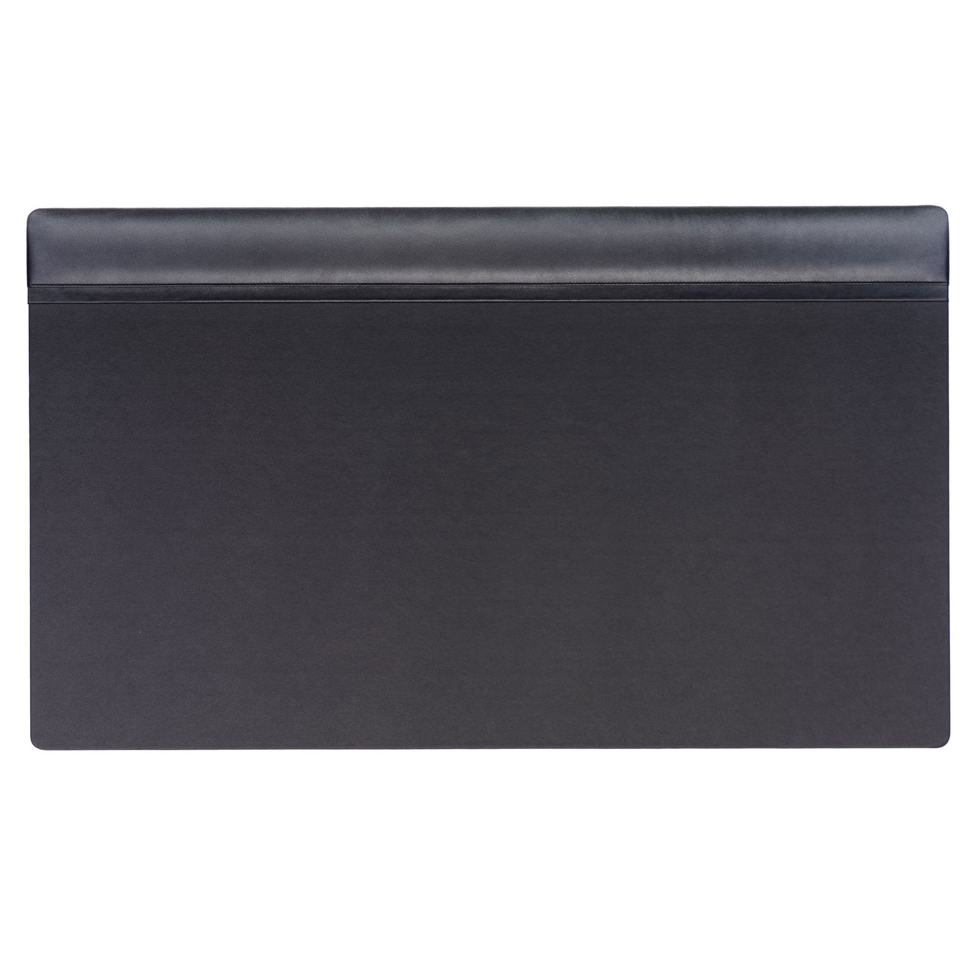 Classic Black Leather 34 X 20 Top-Rail Desk Pad
