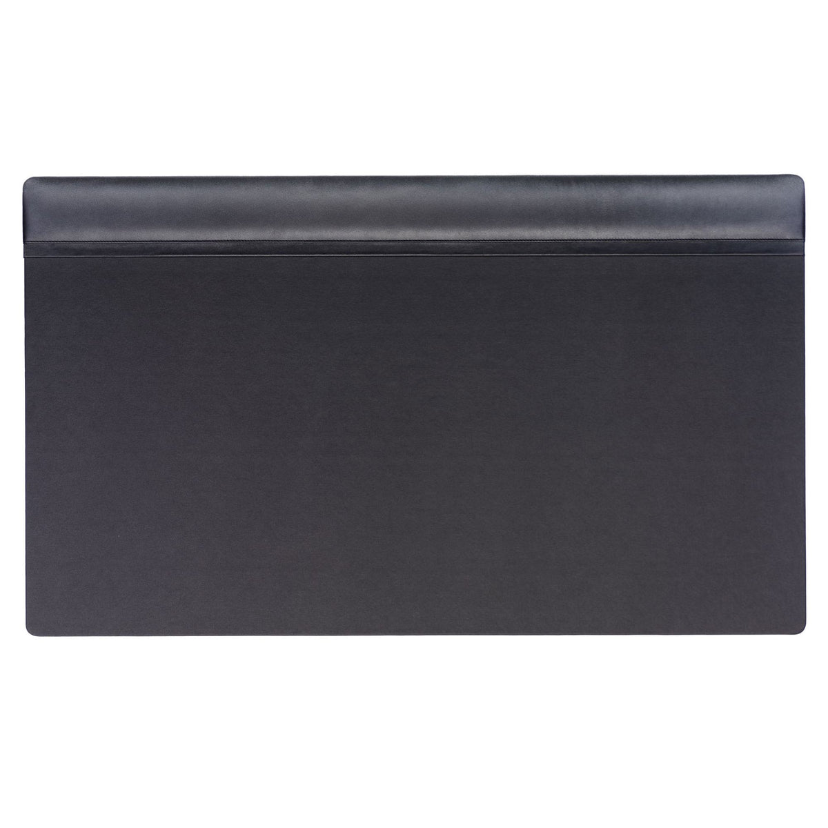 Classic Black Leather 34 X 20 Top-Rail Desk Pad