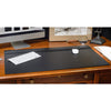 Classic Black Leather 34 X 20 Top-Rail Desk Pad