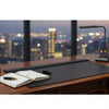 Classic Black Leather 34 X 20 Top-Rail Desk Pad
