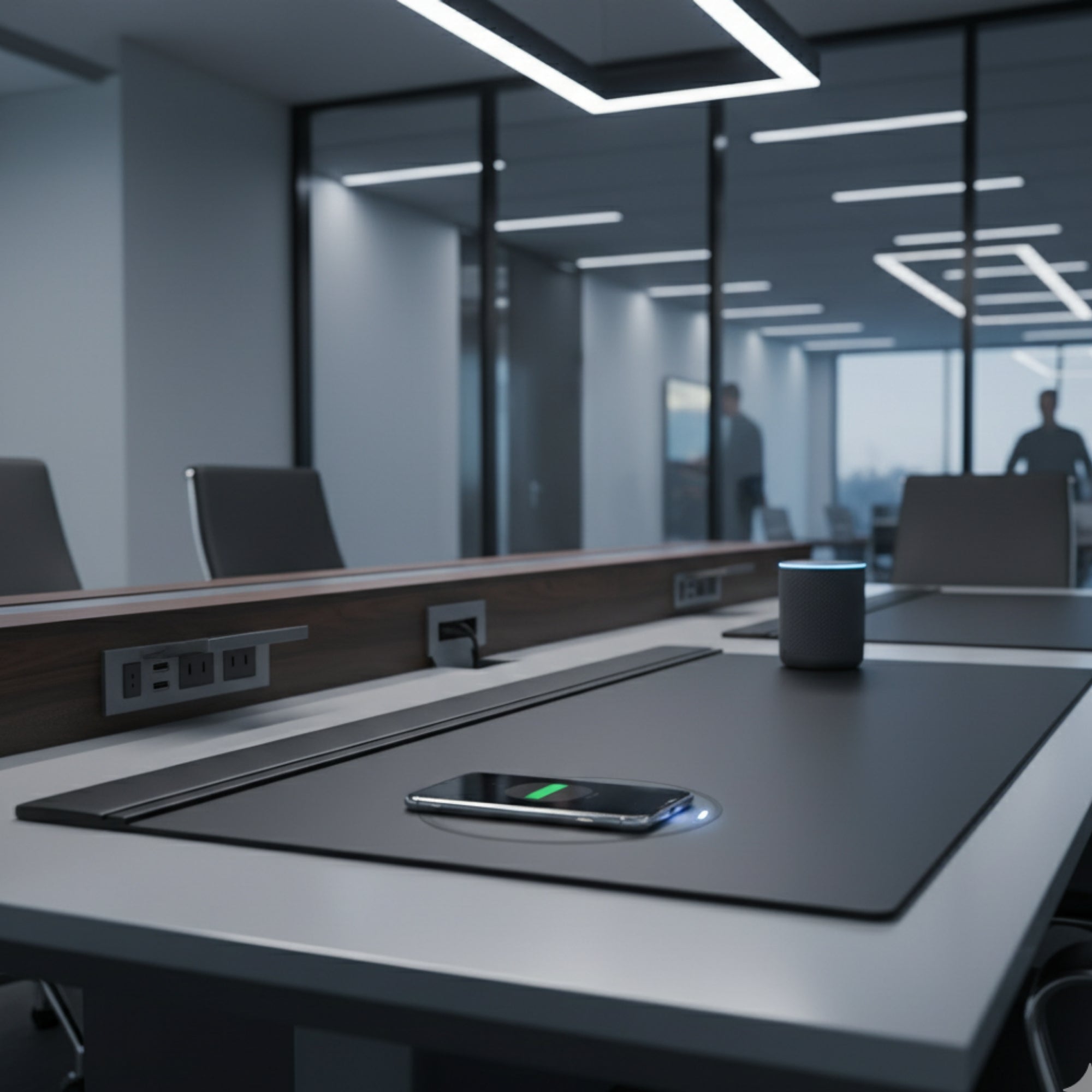 Classic Black Leather 34 X 20 Top-Rail Desk Pad