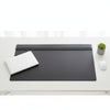 Classic Black Leather 34 X 20 Top-Rail Desk Pad