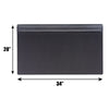 Classic Black Leather 34 X 20 Top-Rail Desk Pad