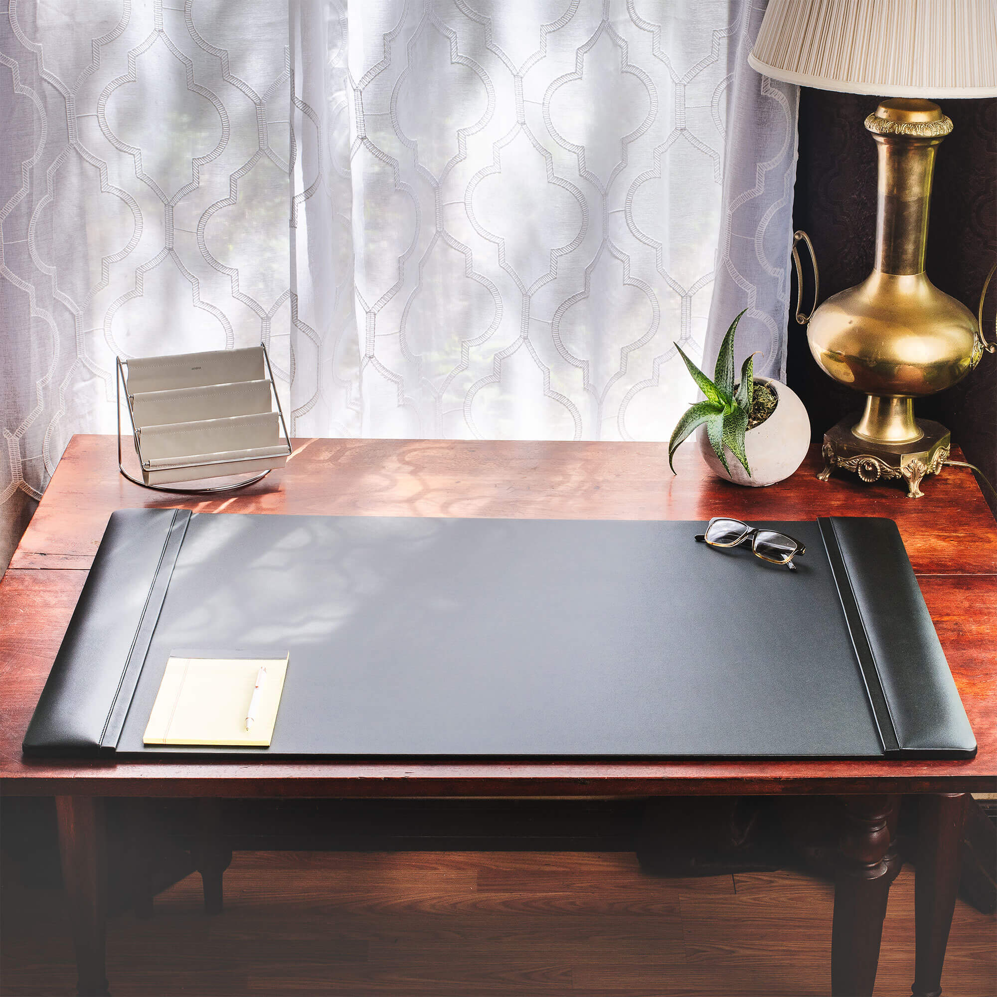 Black Leather Desk Pad, 38 x 24