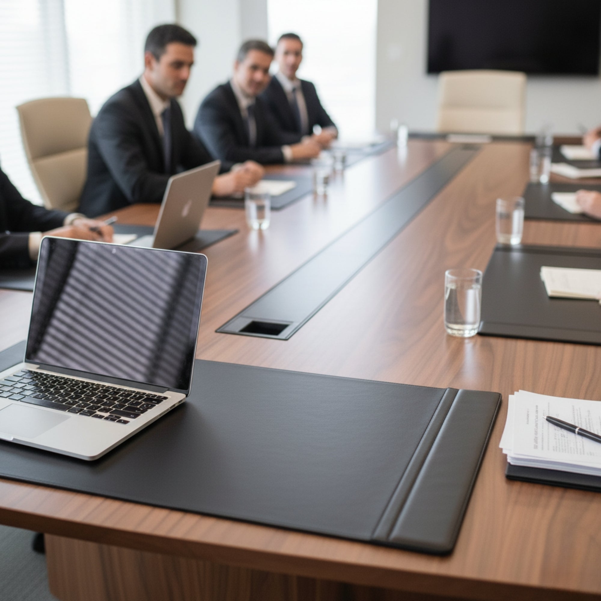 Black Leather Desk Pad, 38 x 24