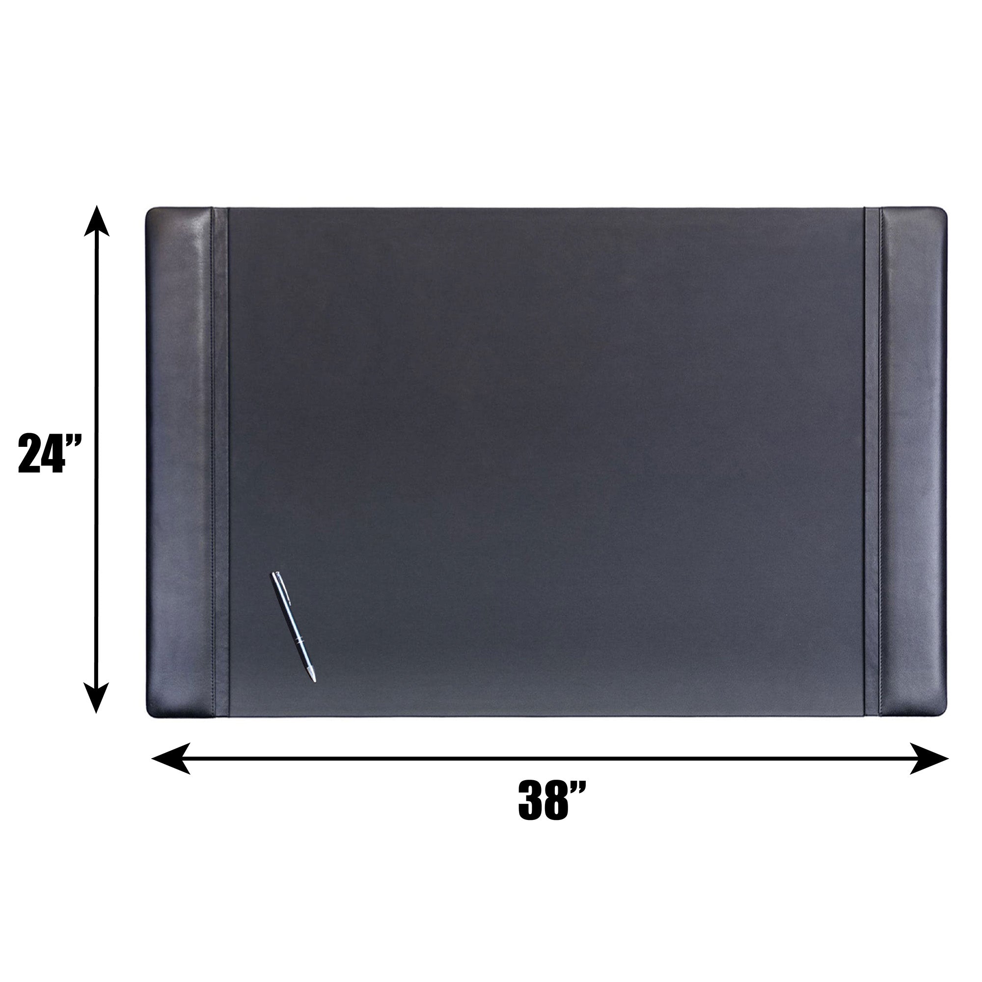 Black Leather Desk Pad, 38 x 24