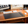 Black Leather 22 x 14 Side-Rail Desk Pad