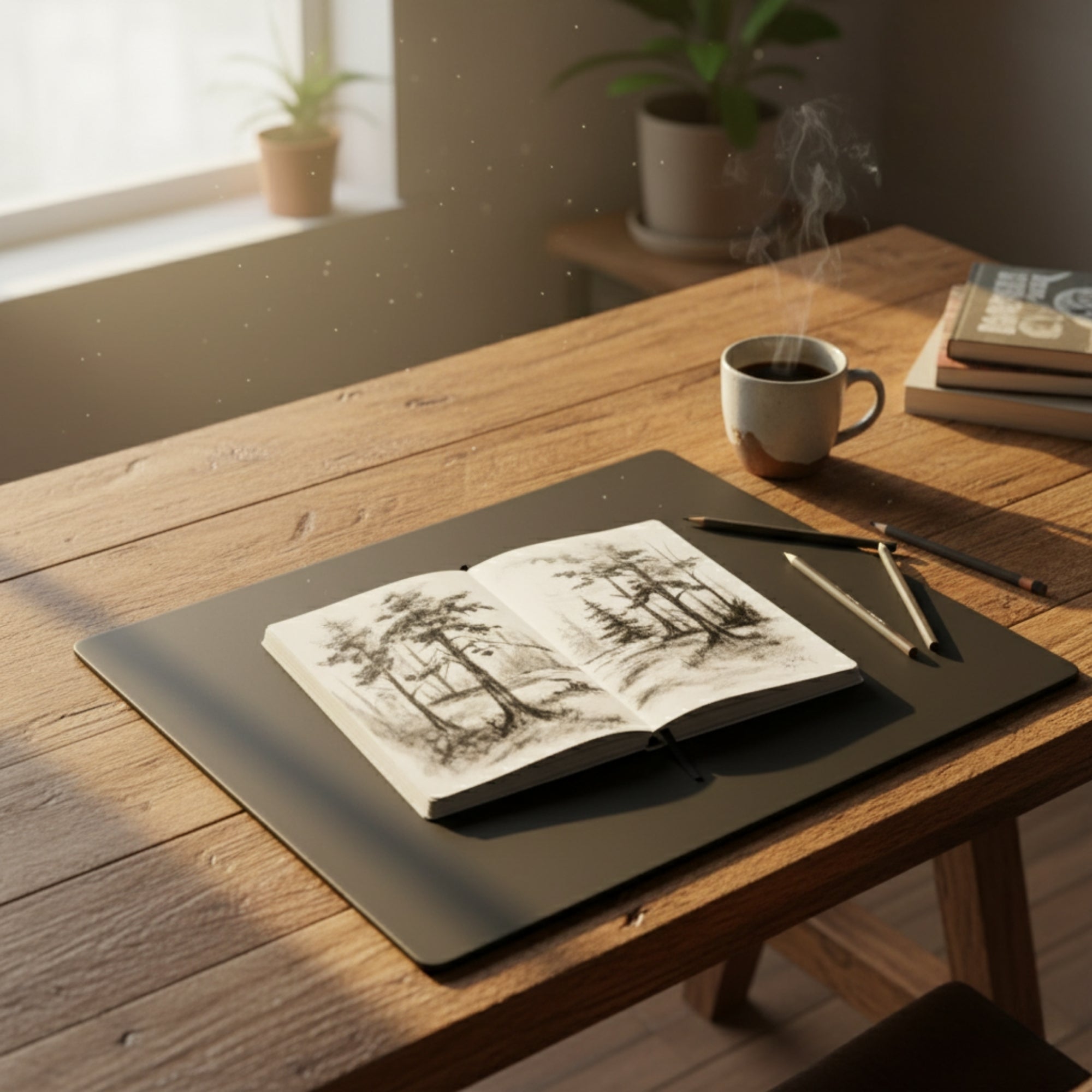 Black Leatherette Conference Table Pad, 20 x 16