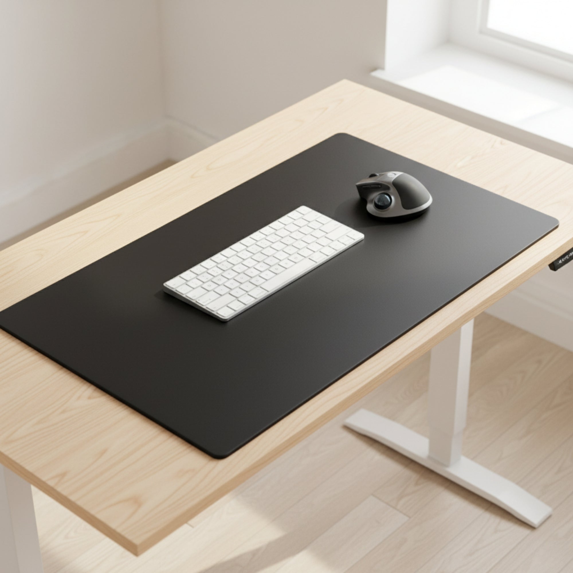 Black Leatherette Desk Pad w/out Rails, 34 x 20
