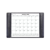 Black Leather Desk Pad w/ Calendar Insert, 25.5 x 17.25