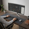 Classic Black Leather Keyboard/Mouse Desk Pad, 30 x 12.5