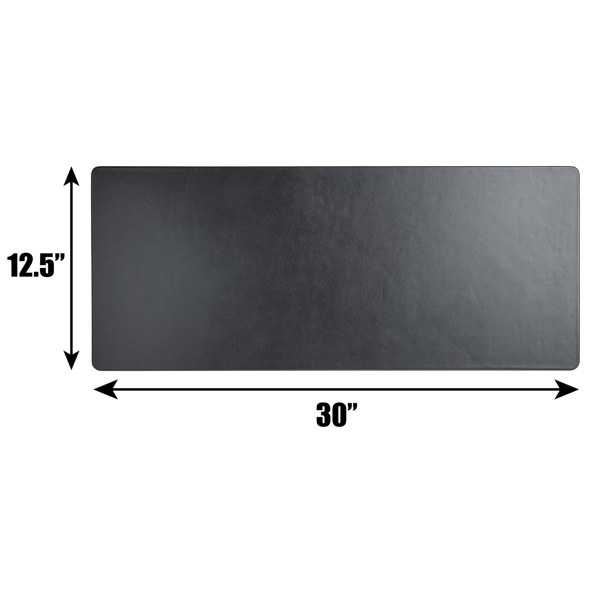 Classic Black Leather Keyboard/Mouse Desk Pad, 30 x 12.5