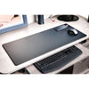 Black Leatherette Keyboard/Mouse Desk Pad, 30 x 12.5