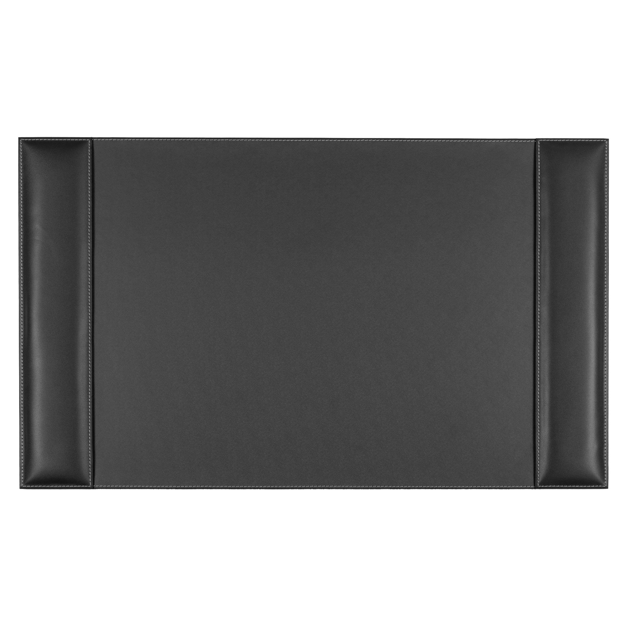 Rustic (Onyx) Black Leather Desk Pad w/ Calendar Insert, 34 x 20