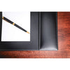 Rustic (Onyx) Black Leather Desk Pad w/ Calendar Insert, 34 x 20