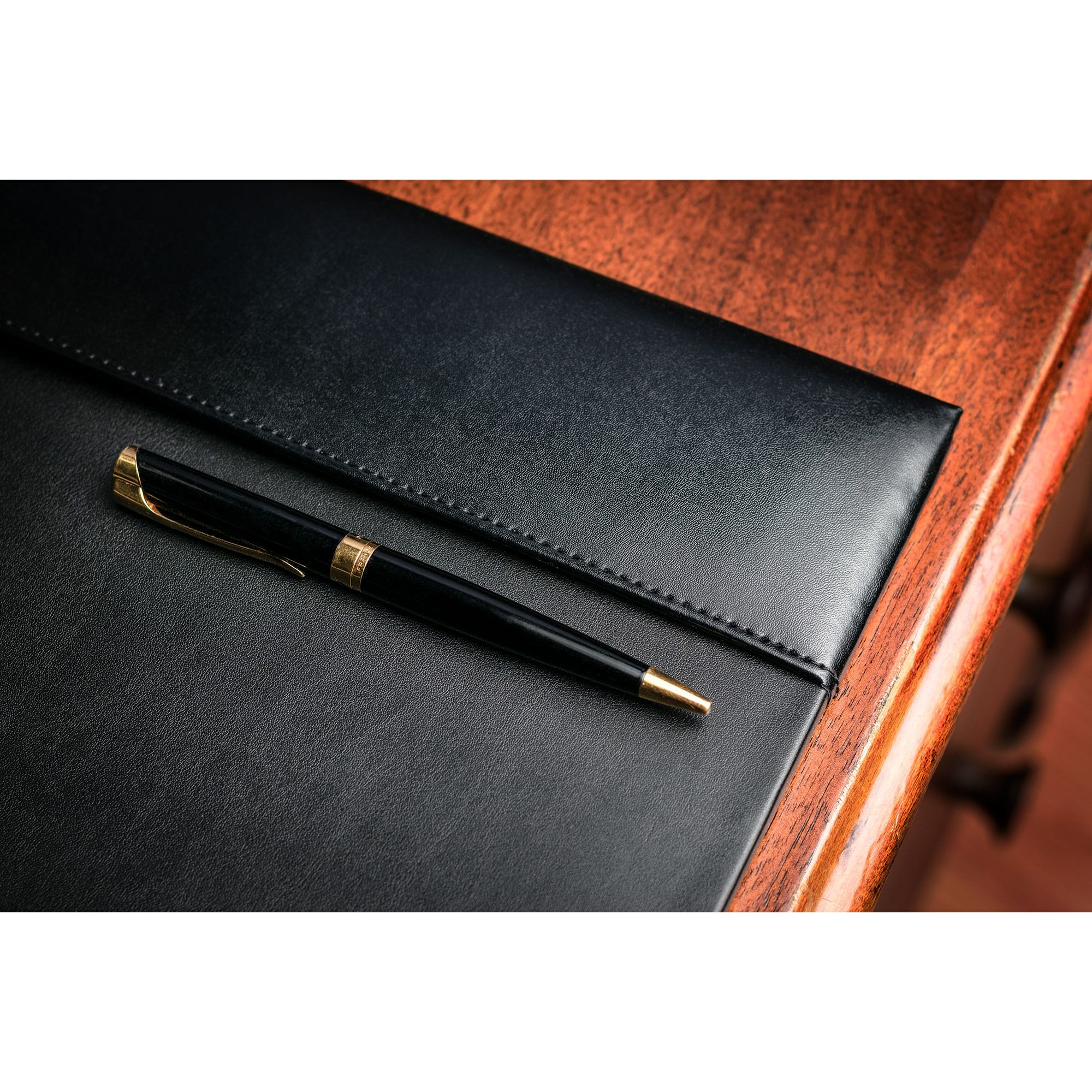 Black Bonded Leather Desk Pad, 30 x 18