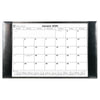 Black Bonded Leather Desk Pad w/ Calendar Insert, 30 x 18