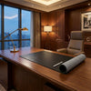 Black Bonded Leather No Core Rollable Desk Mat, 36 x 17