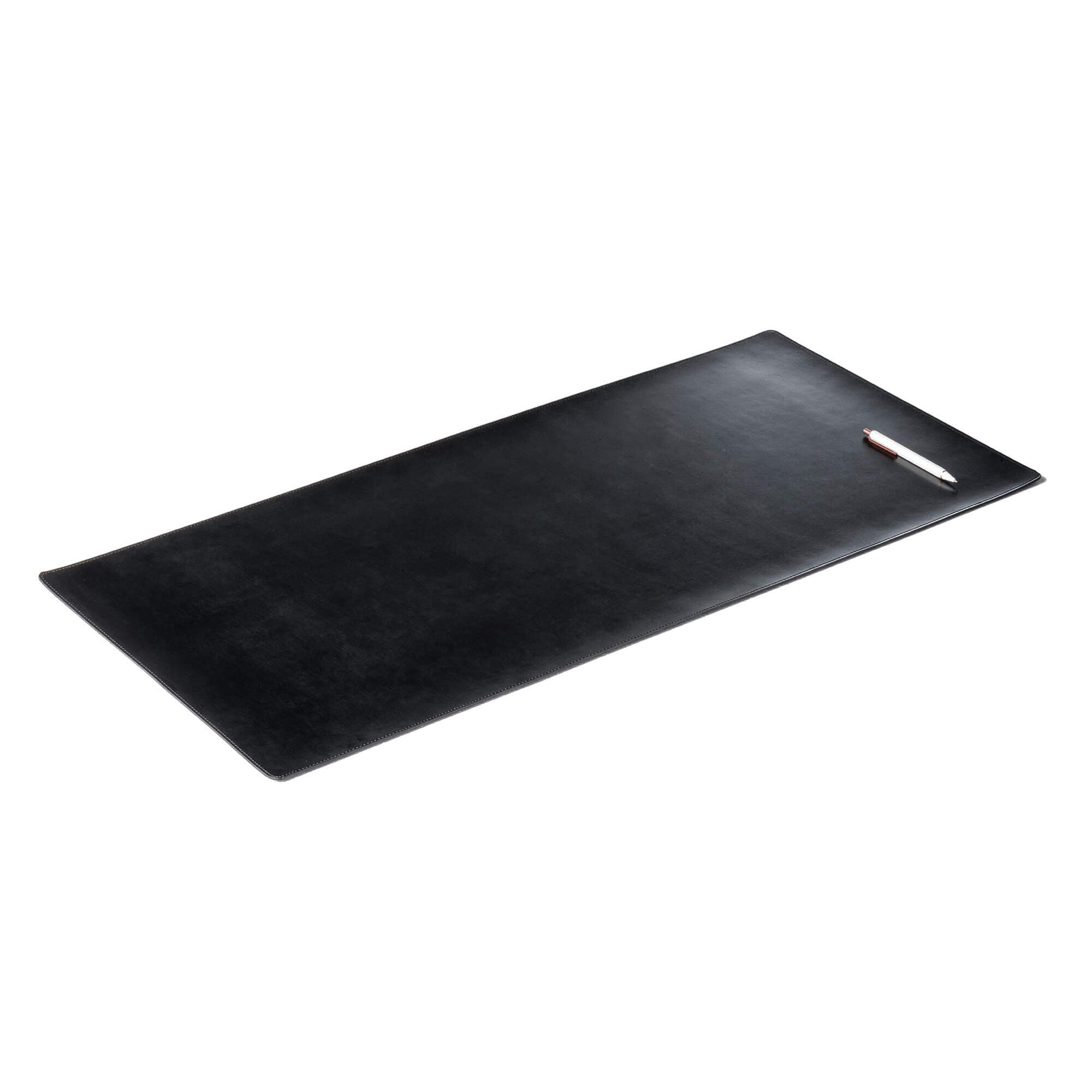 Black Bonded Leather No Core Rollable Desk Mat, 36 x 17