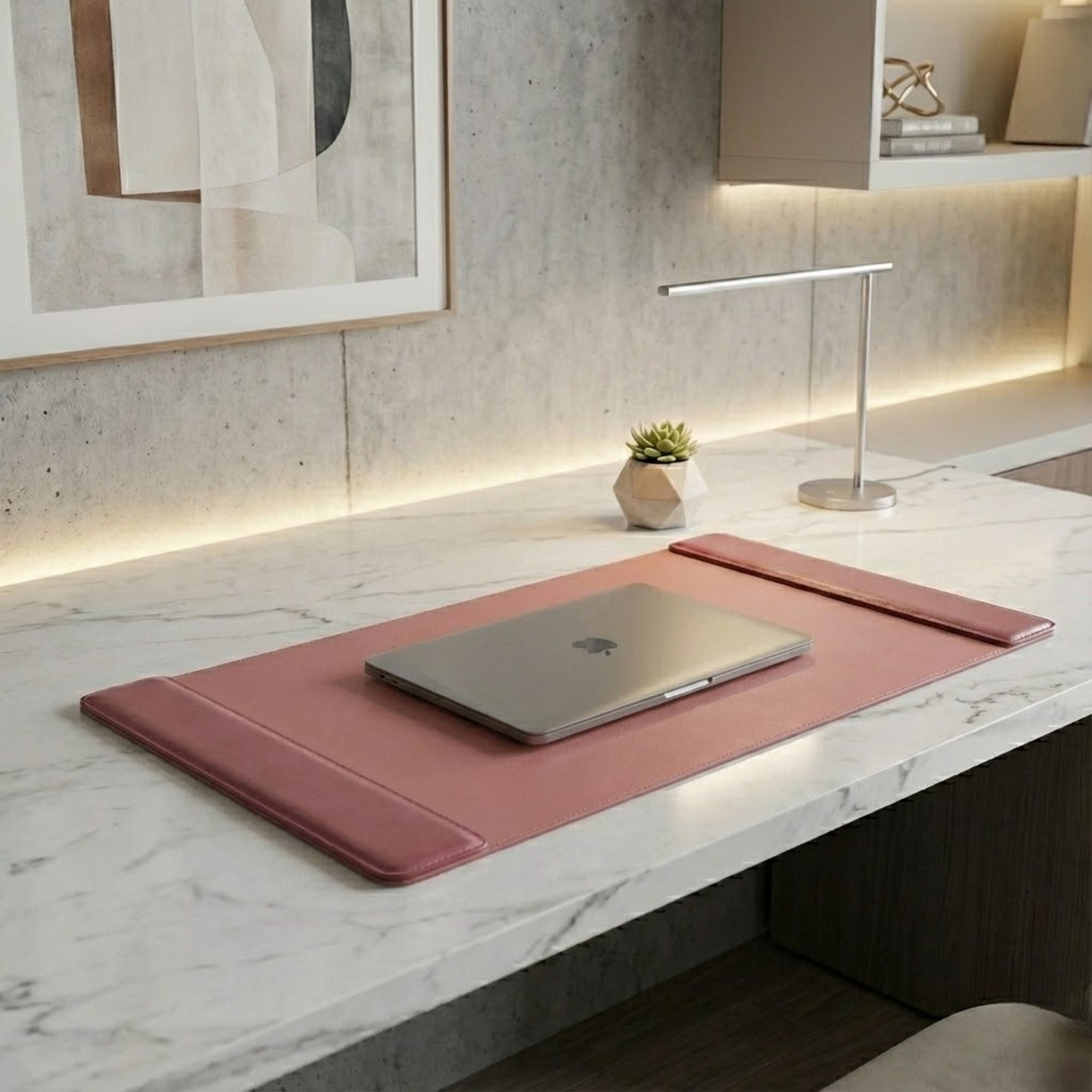 Mocha Leather Desk Pad, 25.5 x 17.25