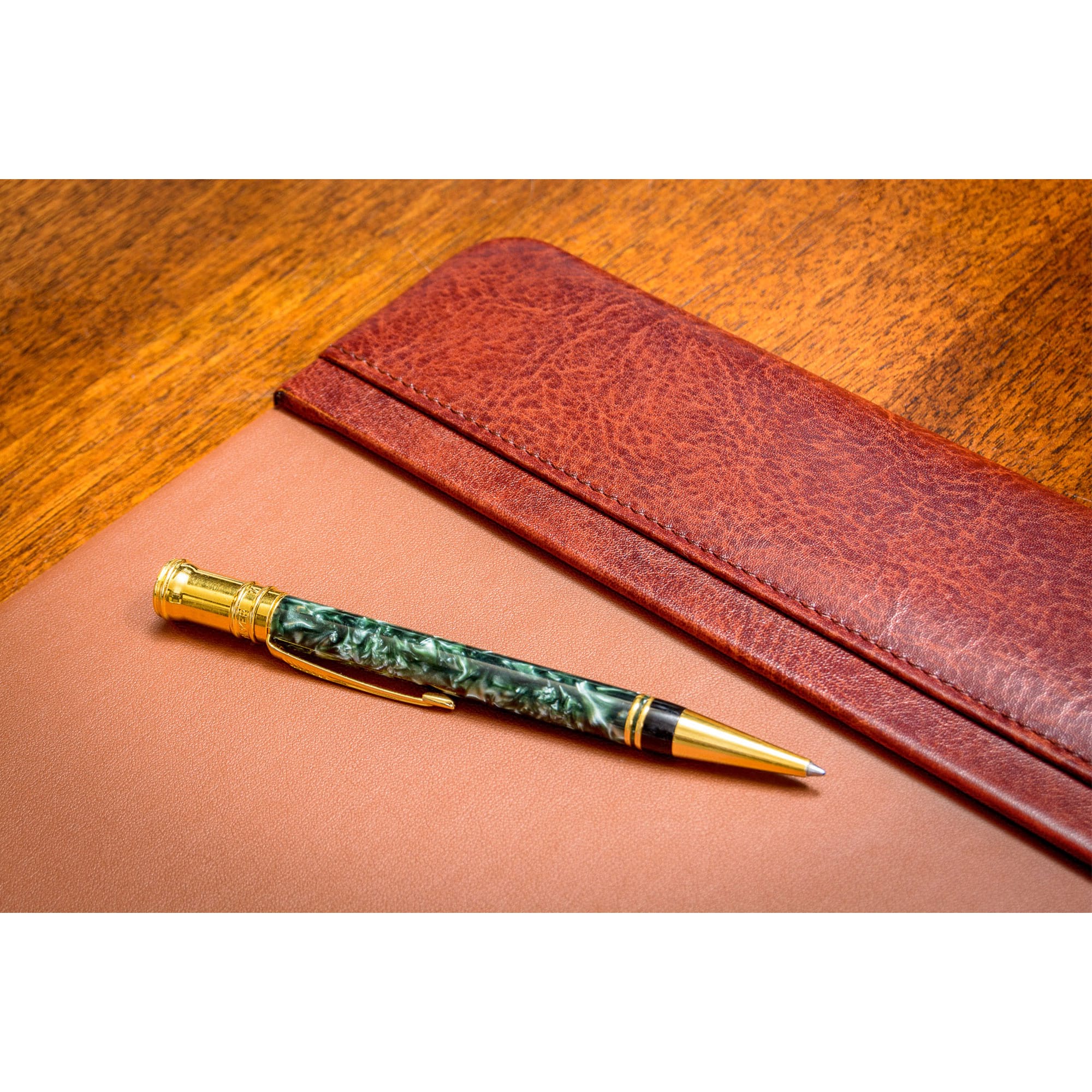 Mocha Leather Desk Pad, 38 x 24