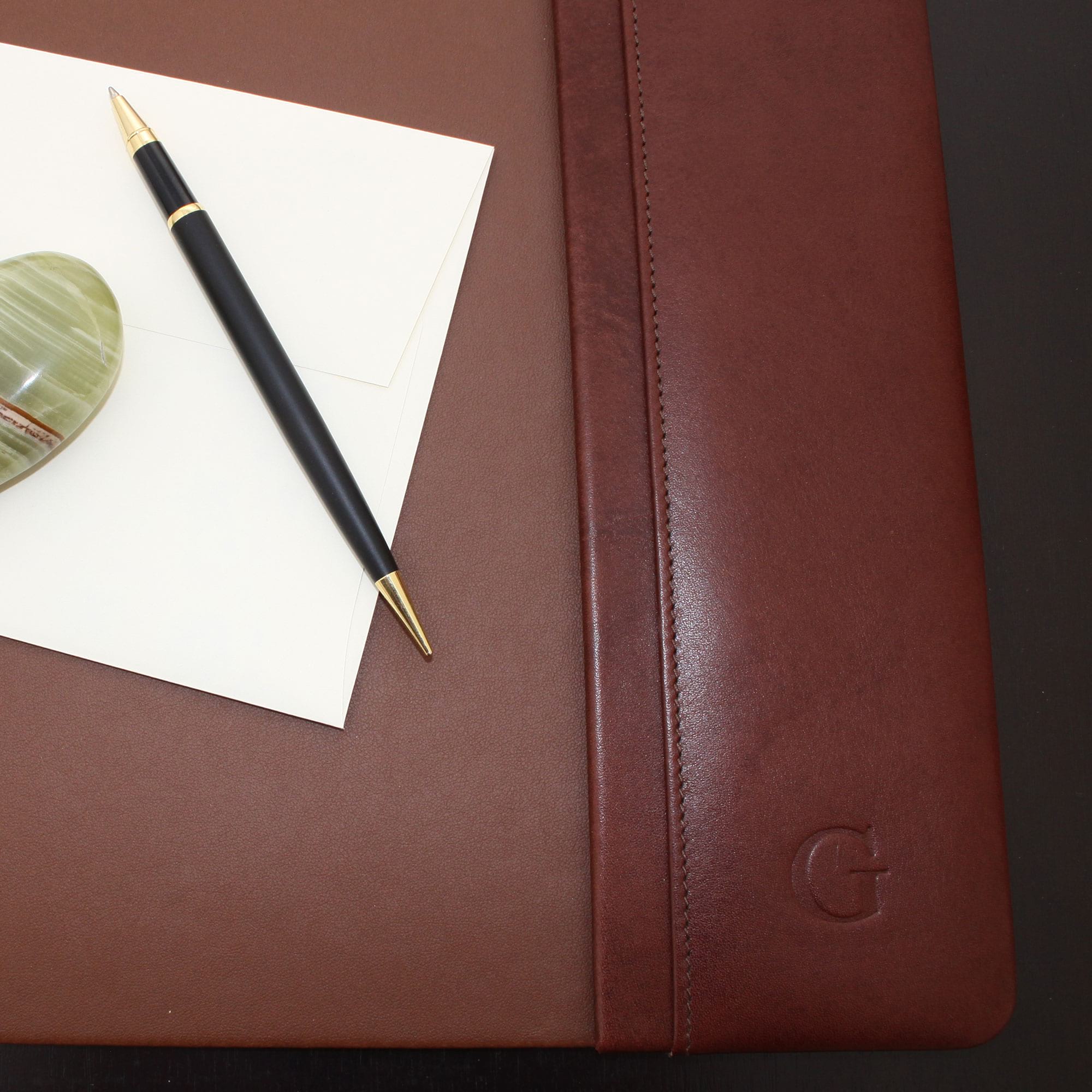 Mocha Leather Desk Pad, 22 x 14