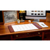 Mocha Leather Desk Pad w/ Calendar Insert, 25.5 x 17.25