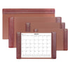 Mocha Leather Desk Pad w/ Calendar Insert, 25.5 x 17.25