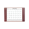 Mocha Leather Desk Pad w/ Calendar Insert, 25.5 x 17.25