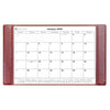 Mocha Leather Desk Pad w/ Calendar Insert, 34 x 20